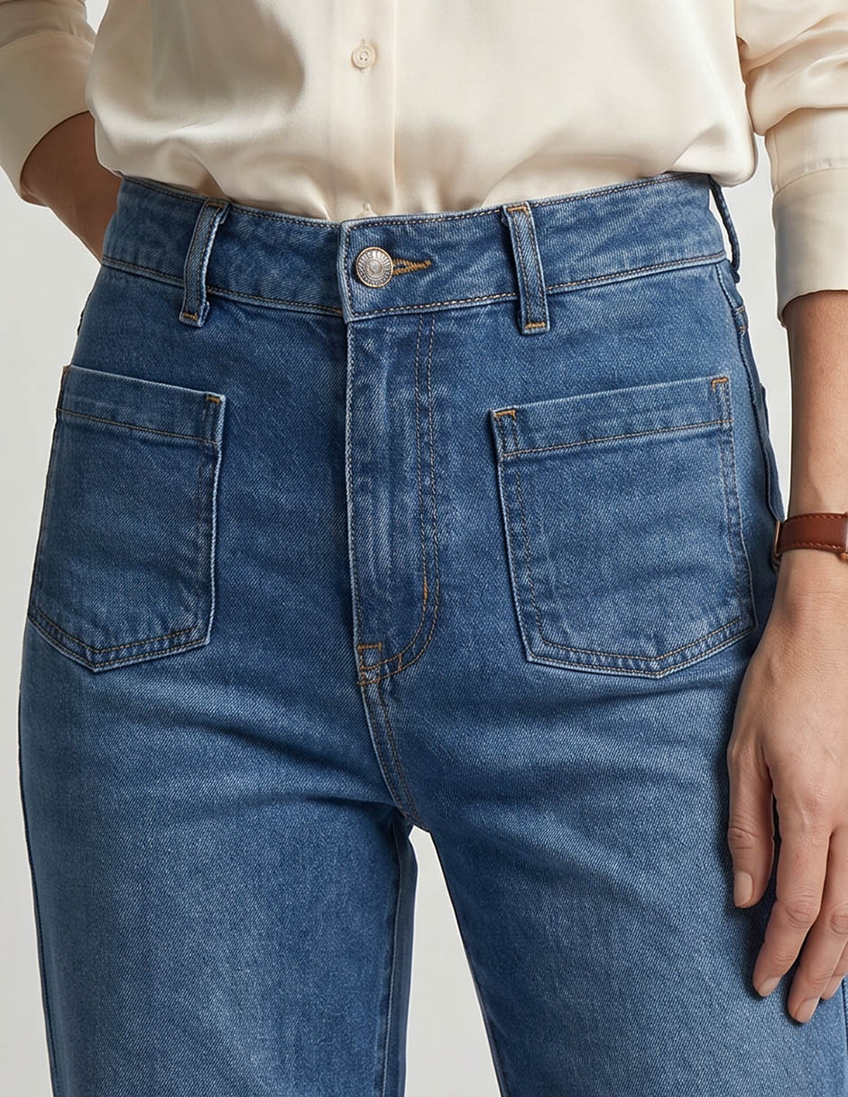 Jeans regular slim cintura l543 para mujer 3
