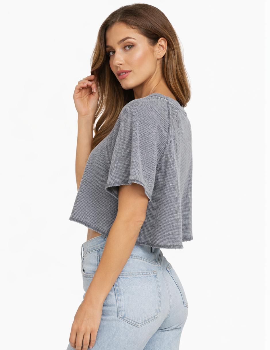 Playera manga corta cuello redondo mujer 4