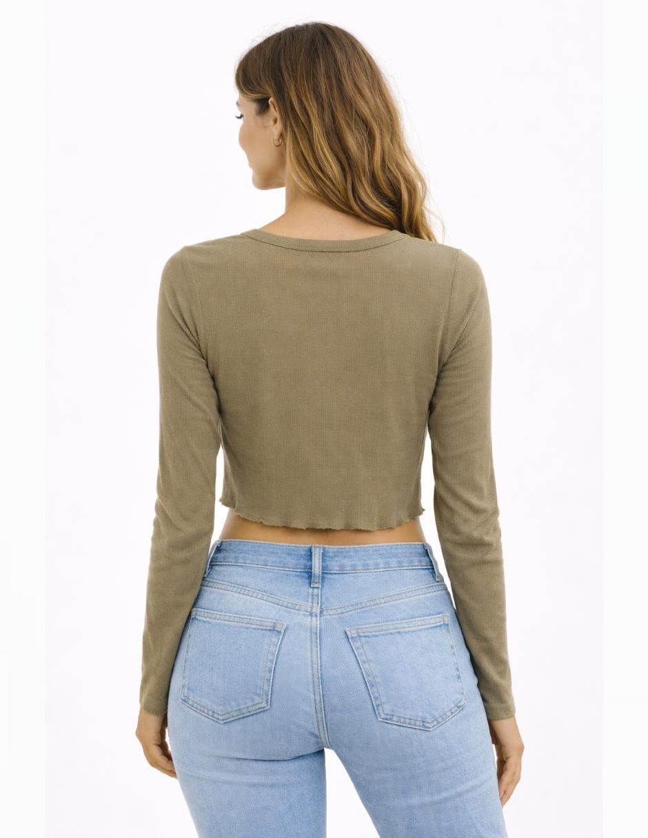 Playera manga larga cuello redondo mujer 2
