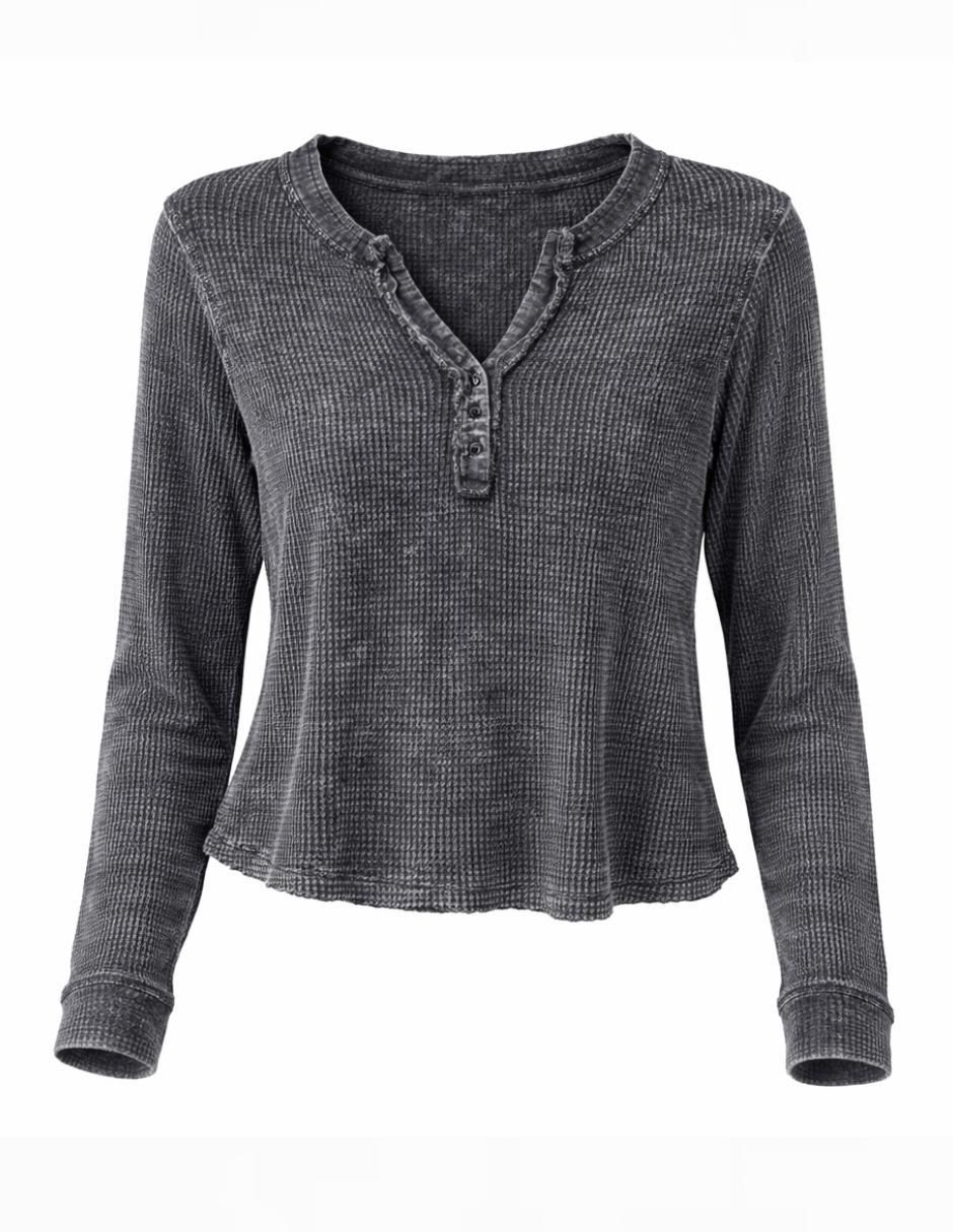 Playera manga larga cuello v mujer 4