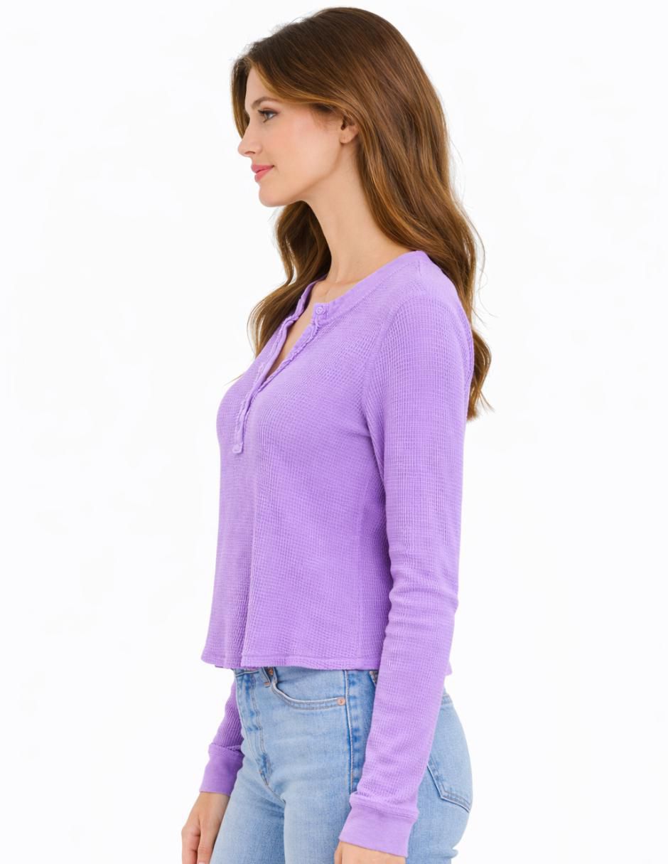 Playera manga larga cuello v mujer 4