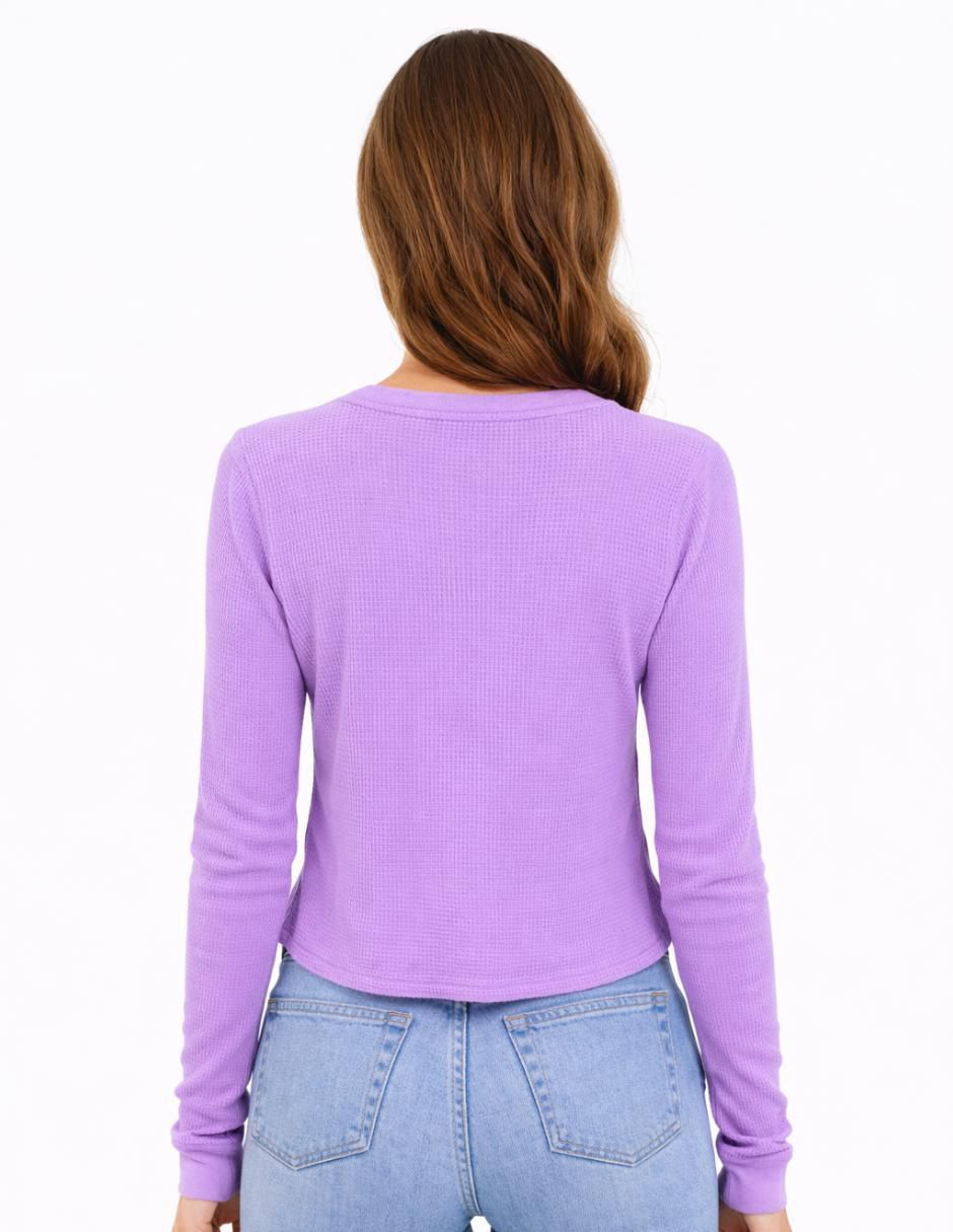 Playera manga larga cuello v mujer 3