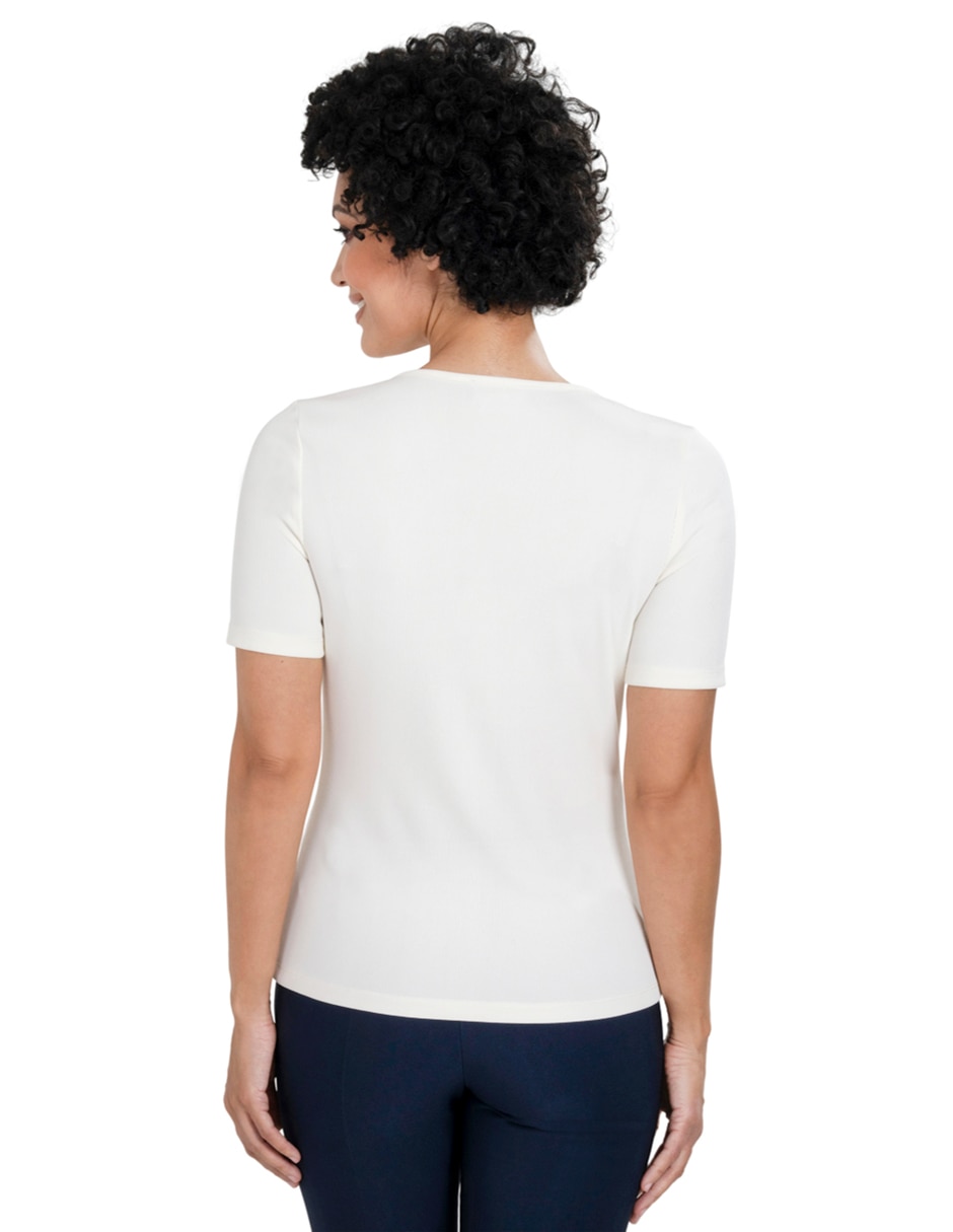 Blusa sin familia "manga" corta "para mujer" 4