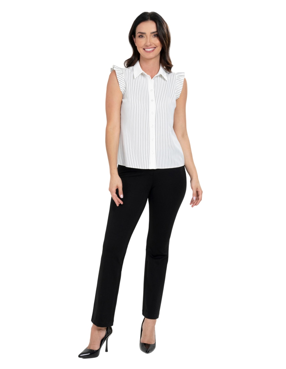 Blusa camisera manga corta para mujer 4