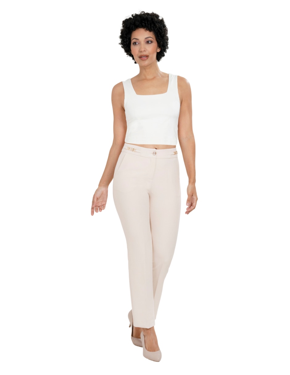 Pantalón regular regular para mujer 2