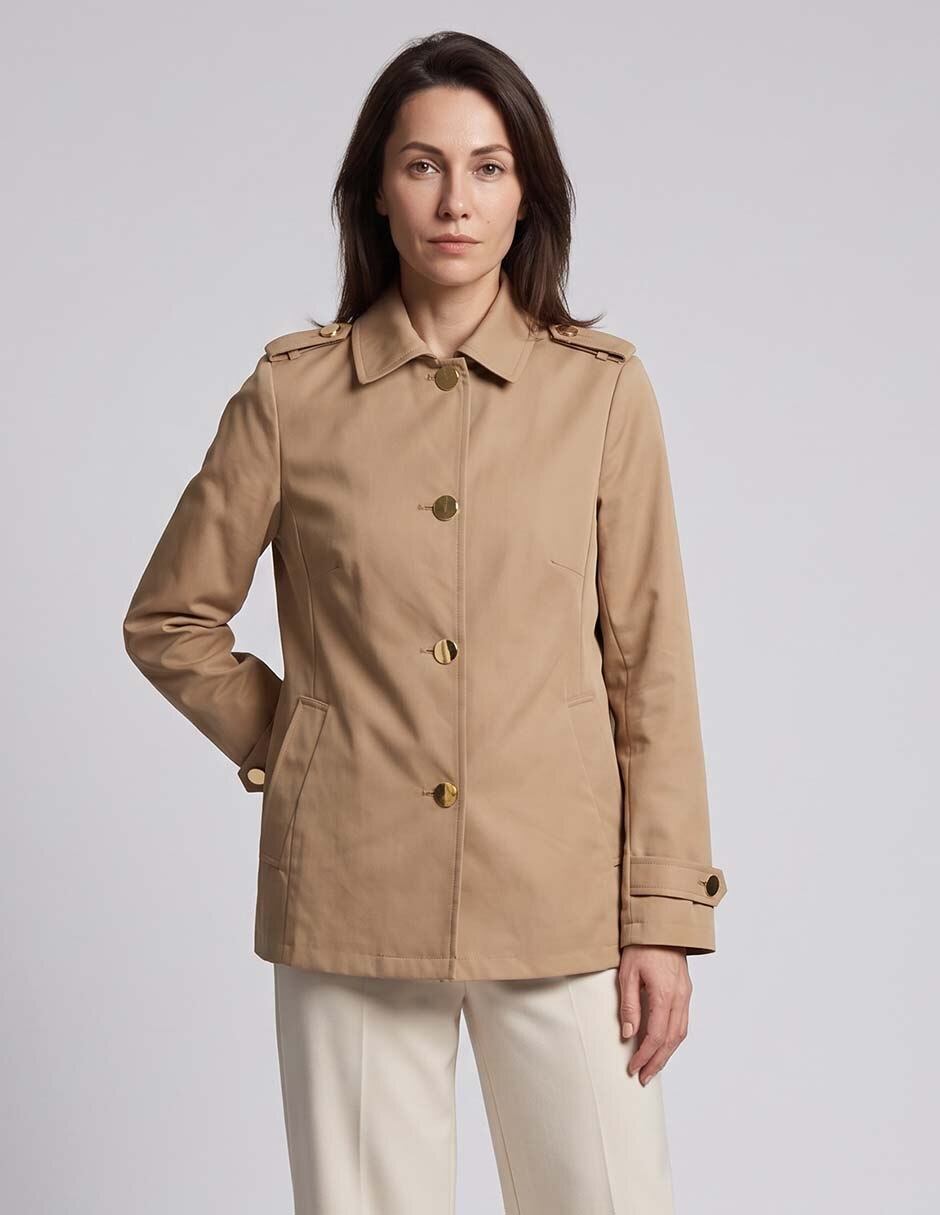 Gabardina con bolsillos para mujer