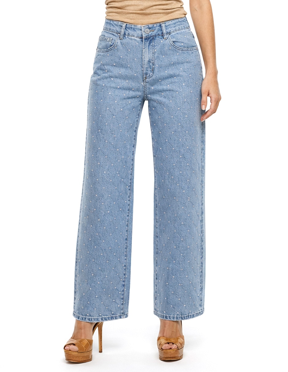 Jeans regular boot cintura denim para mujer