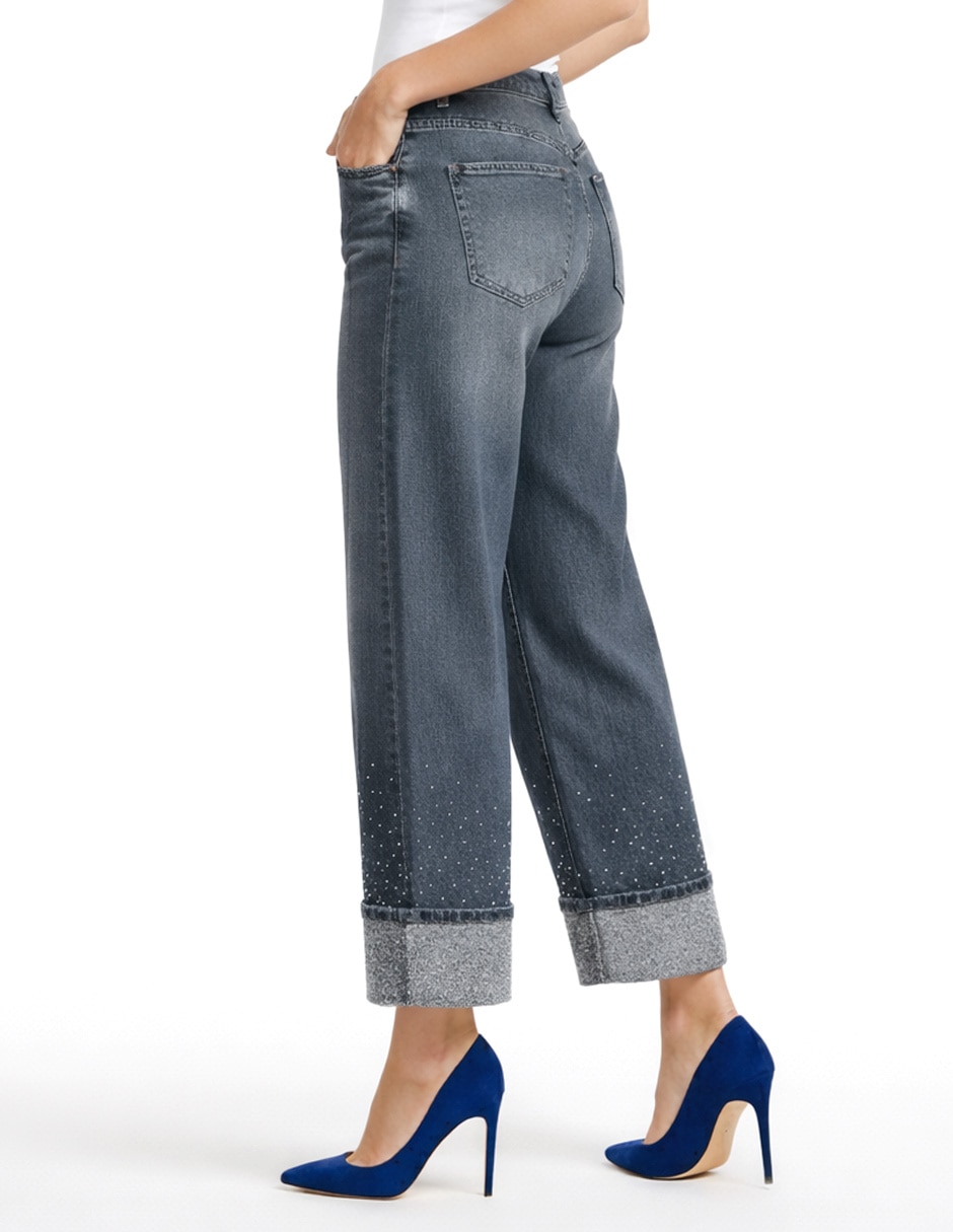 "jeans/jegging/jeans jogger" capri bota cintura 226916 denim "para mujer" 5
