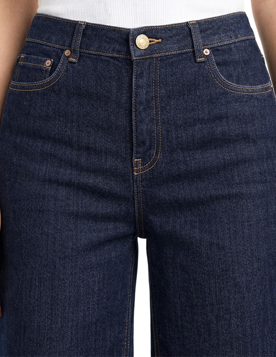 Jeans regular bota cintura denim para mujer 3