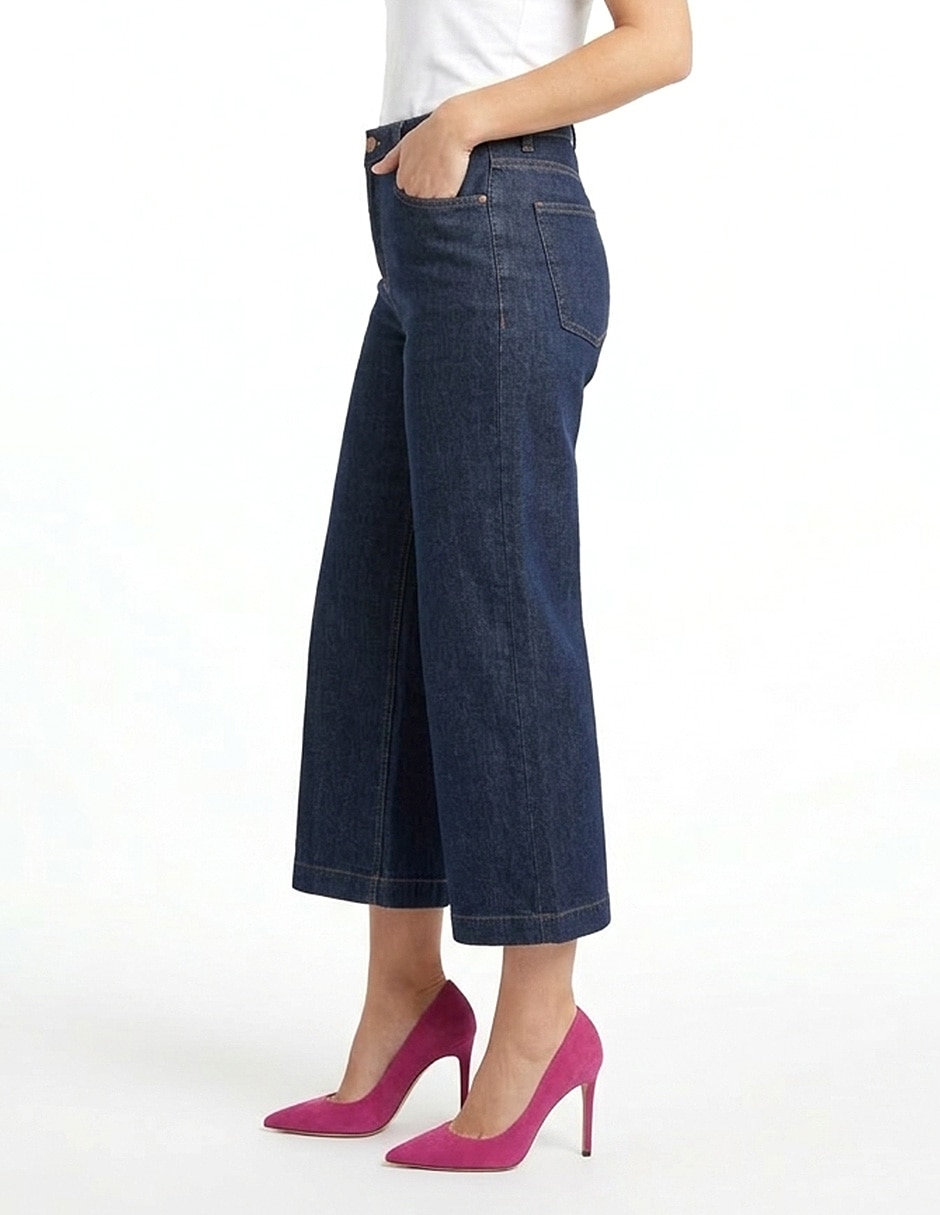 Jeans regular bota cintura denim para mujer 2