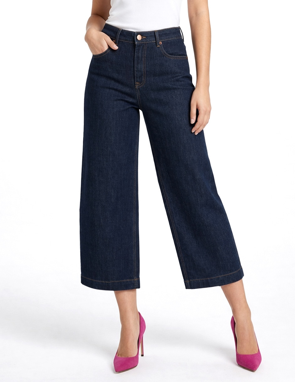 Jeans regular bota cintura denim para mujer Jeans regular bota cintura denim para mujer