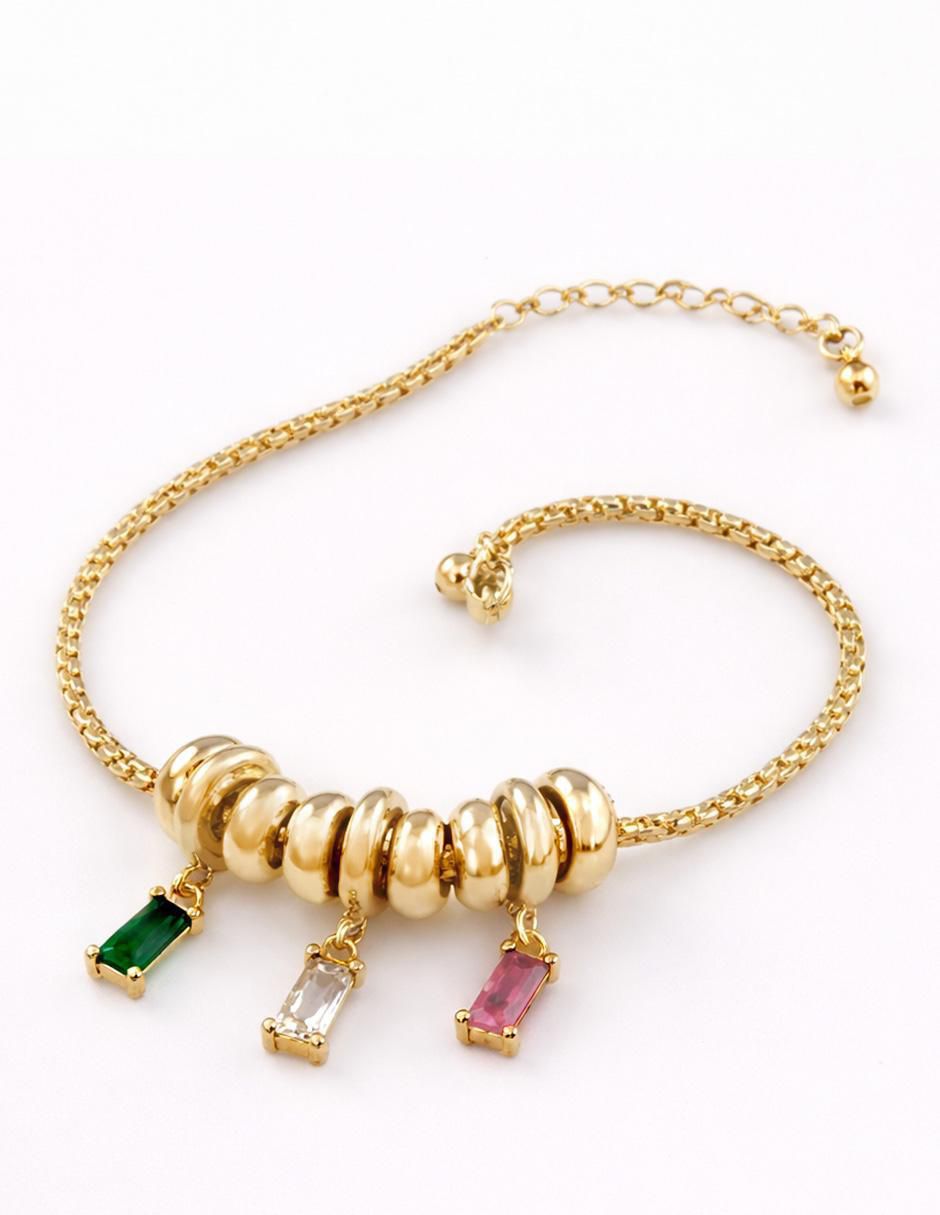 Pulsera con zirconia Triade acabado baño de oro 18 K 2
