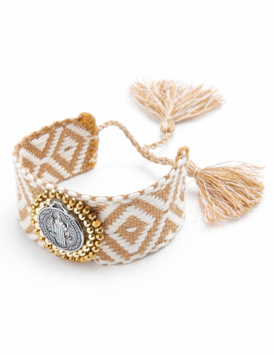 Pulsera Custodia San Benito acabado baño de oro 18 K Pulsera Custodia San Benito acabado baño de oro 18 K