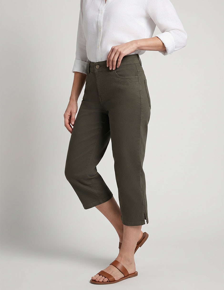Pantalón capri recto para mujer