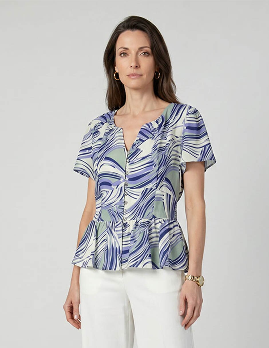 Blusa manga corta para mujer