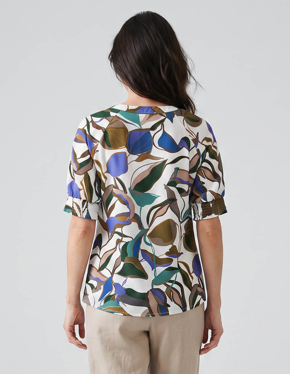 Blusa manga al codo para mujer