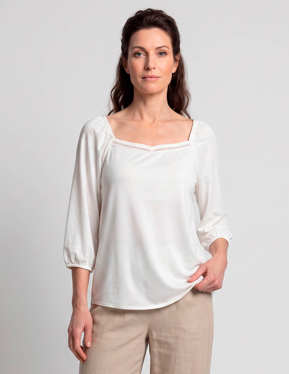 Blusa manga 3/4 para mujer Blusa manga 3/4 para mujer