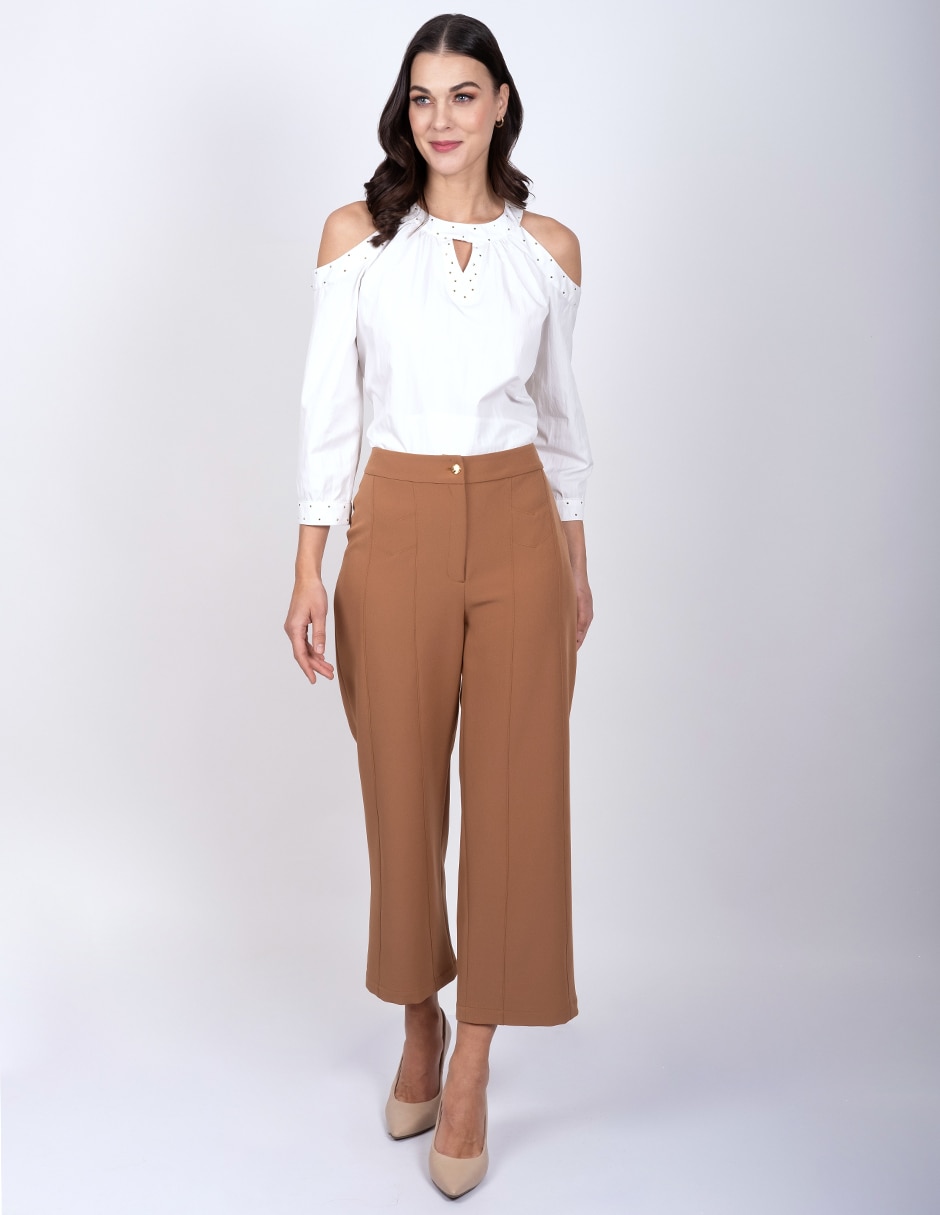 Pantalón regular regular para mujer 2
