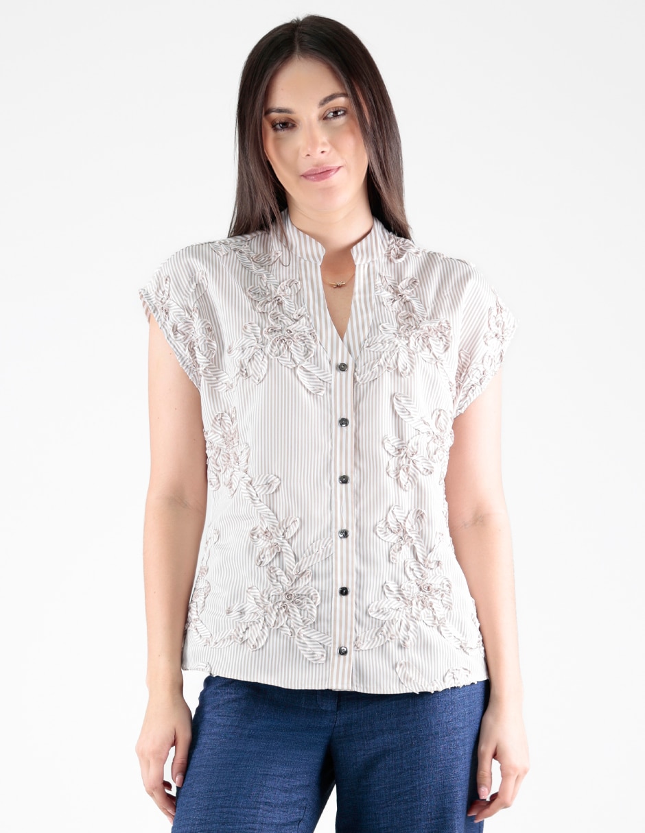 Blusa manga corta para mujer