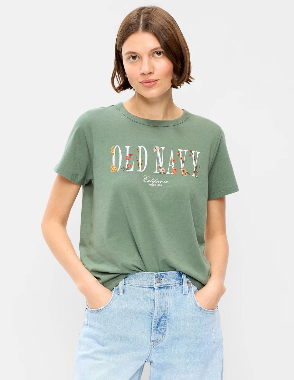 Playera manga corta cuello redondo para mujer