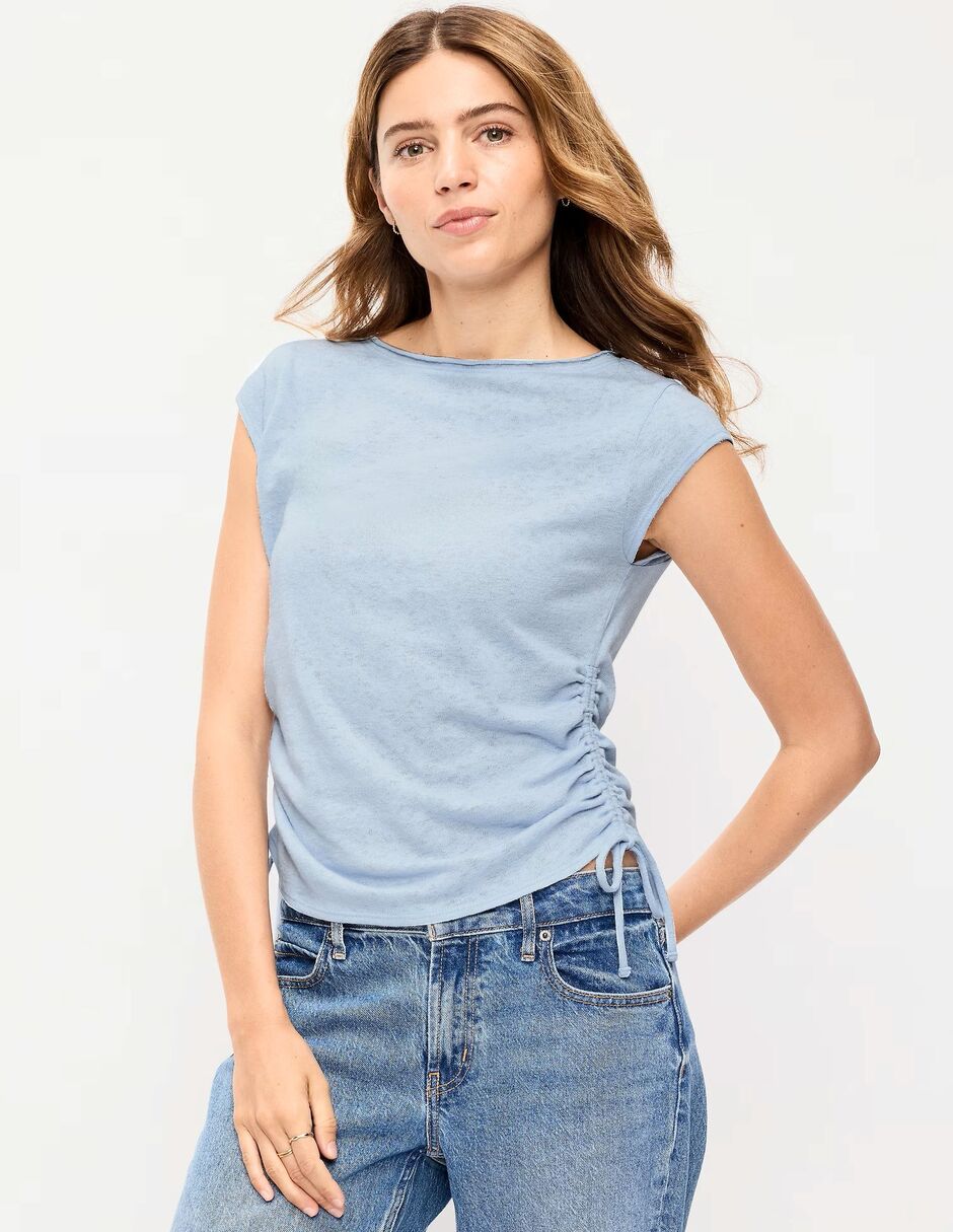 Playera manga corta cuello redondo para mujer