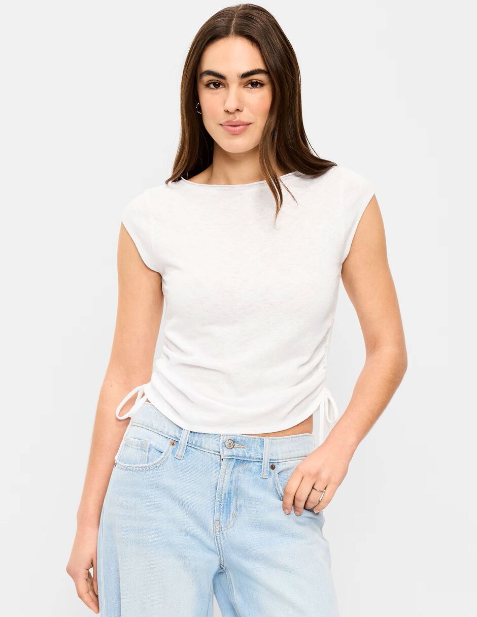 Playera manga corta cuello redondo para mujer