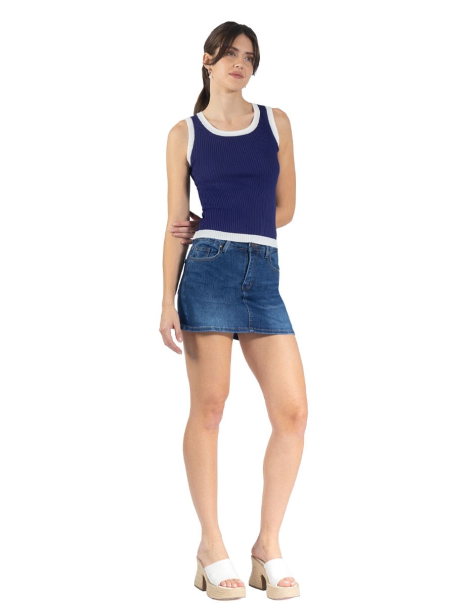Playera sin manga Forever 21 cuello redondo para mujer