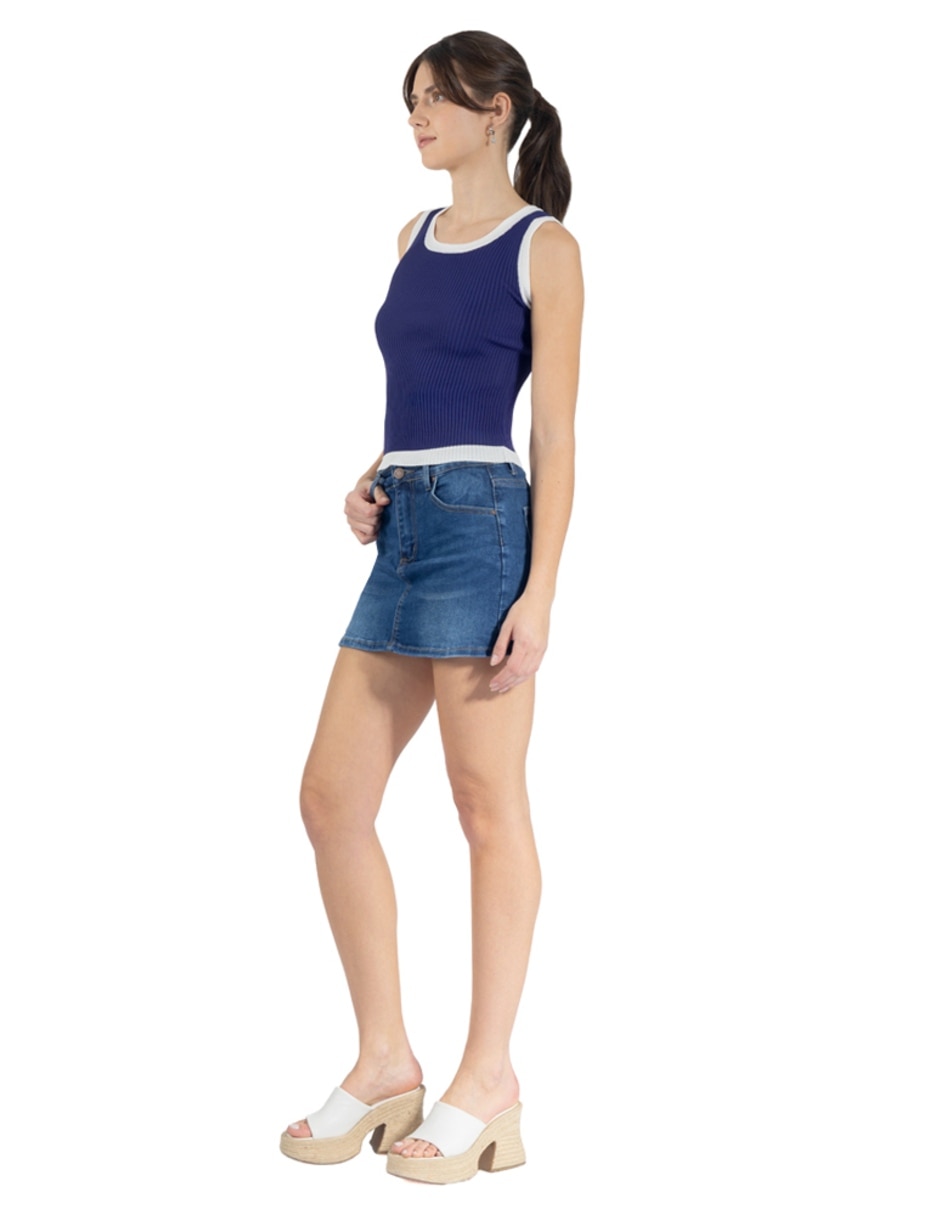 Playera sin manga Forever 21 cuello redondo para mujer