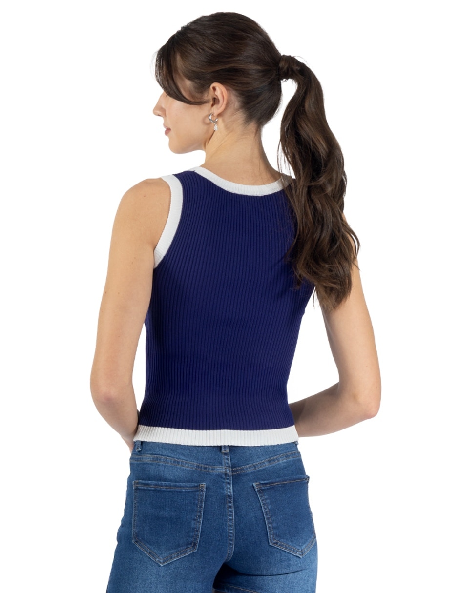 Playera sin manga Forever 21 cuello redondo para mujer