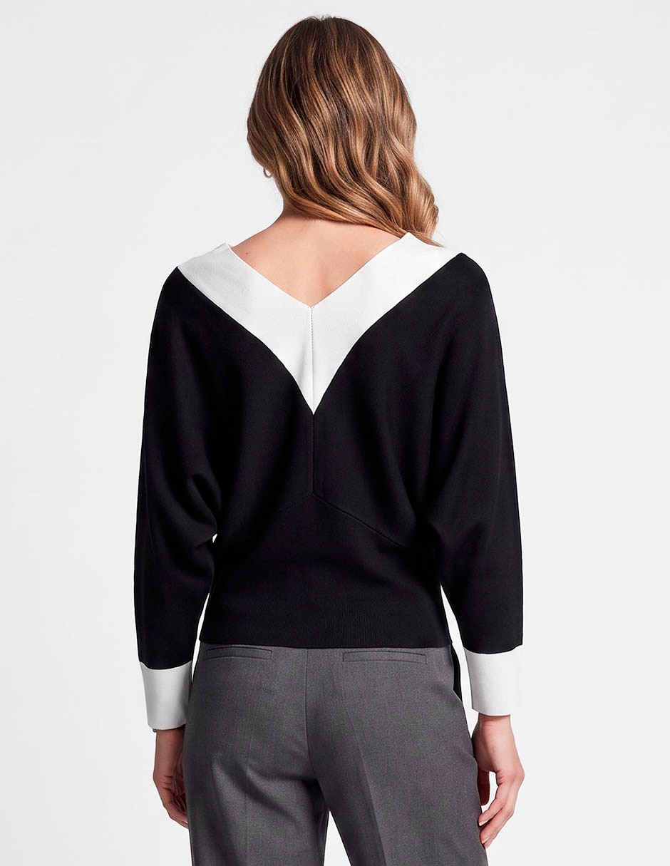 Suéter cuello v para mujer 2