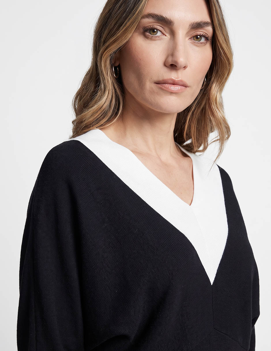 Suéter cuello v para mujer