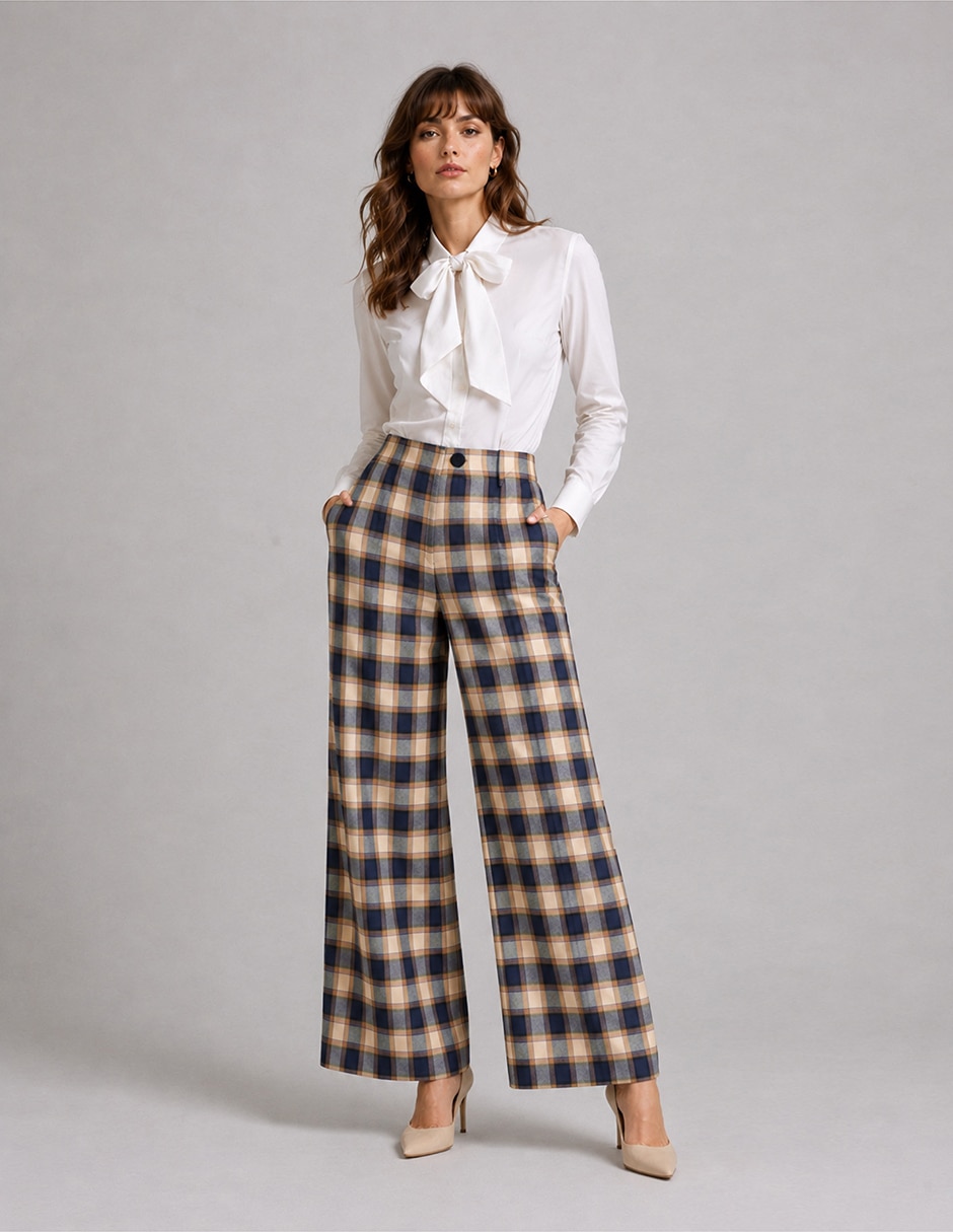 Pantalón regular acampanado para mujer Pantalón regular acampanado para mujer
