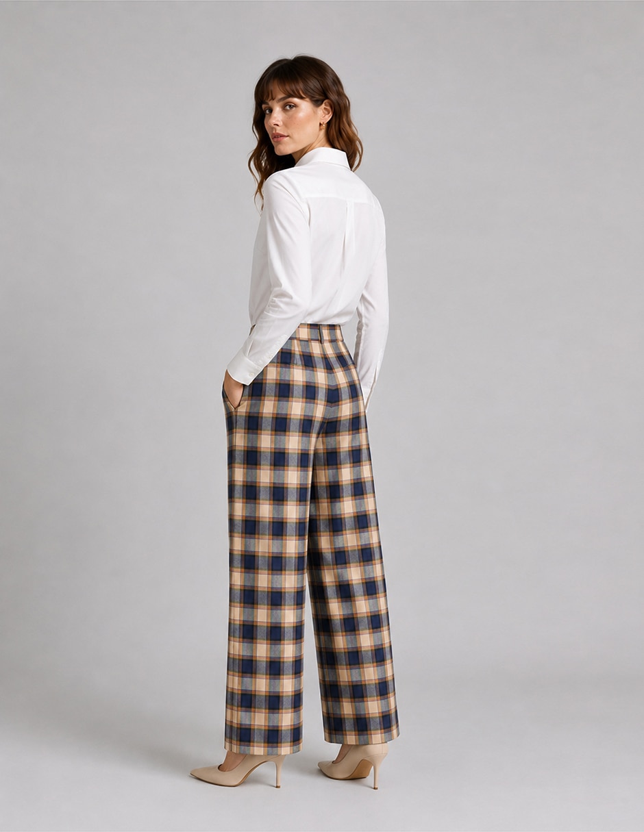 Pantalón regular acampanado para mujer 2