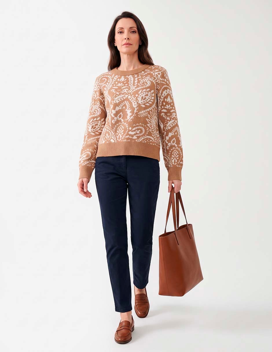 Suéter cuello redondo para mujer