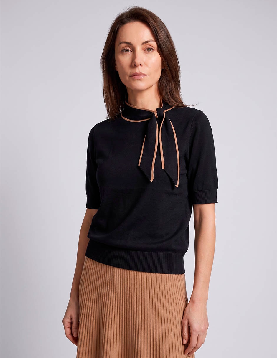 Suéter cuello con amarre para mujer 2