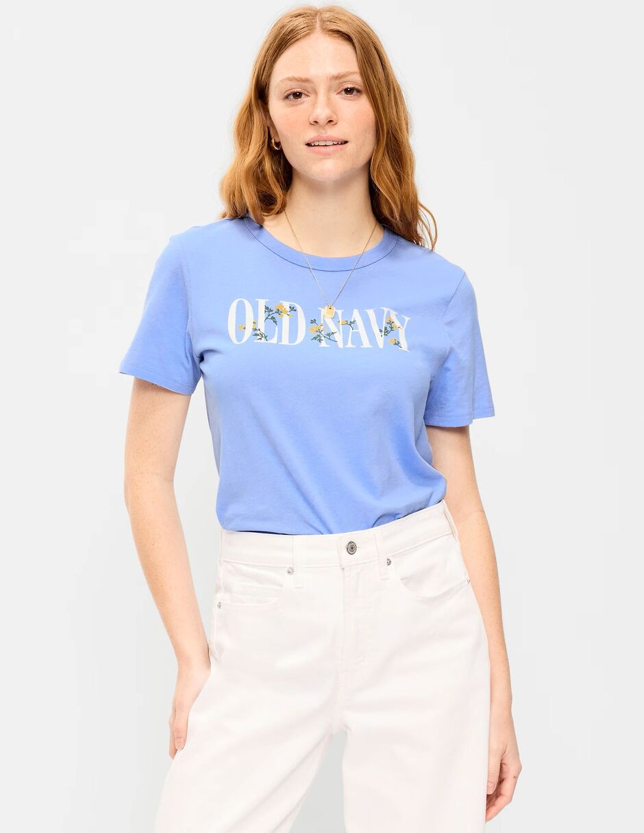 Playera manga corta cuello redondo para mujer
