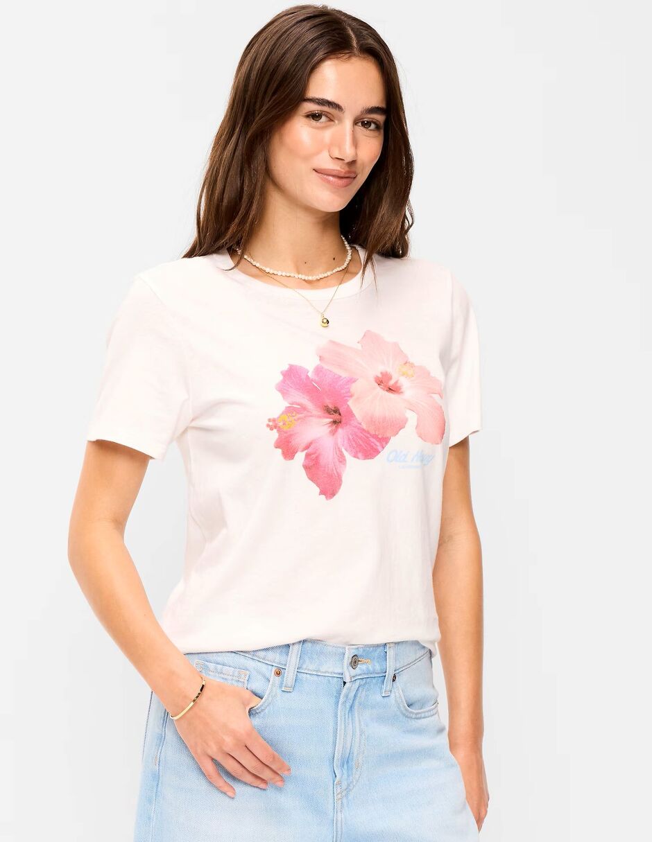 Playera manga corta cuello redondo para mujer Playera manga corta cuello redondo para mujer