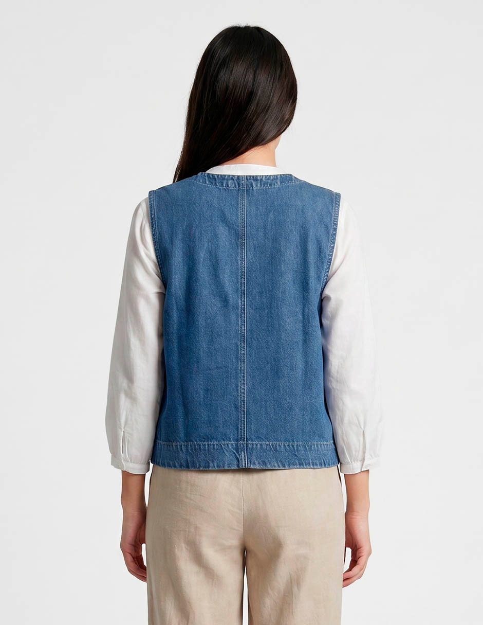 Chaleco de mezclilla para mujer 2