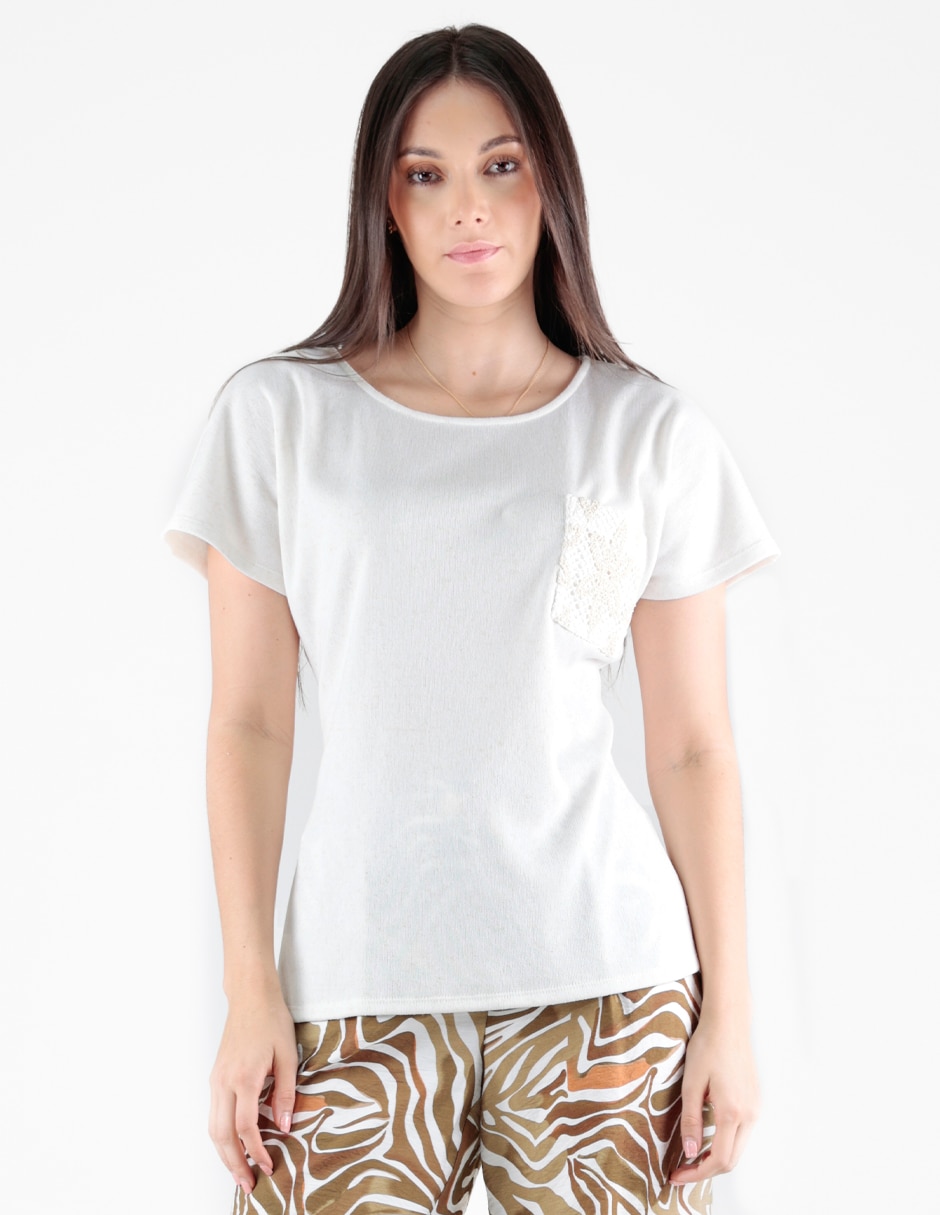 Blusa manga corta para mujer
