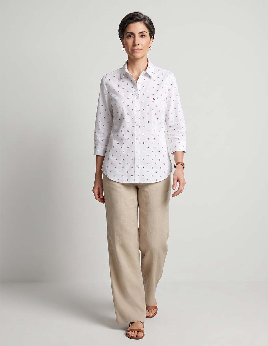Blusa manga 3/4 tipo camisera para mujer Blusa manga 3/4 tipo camisera para mujer