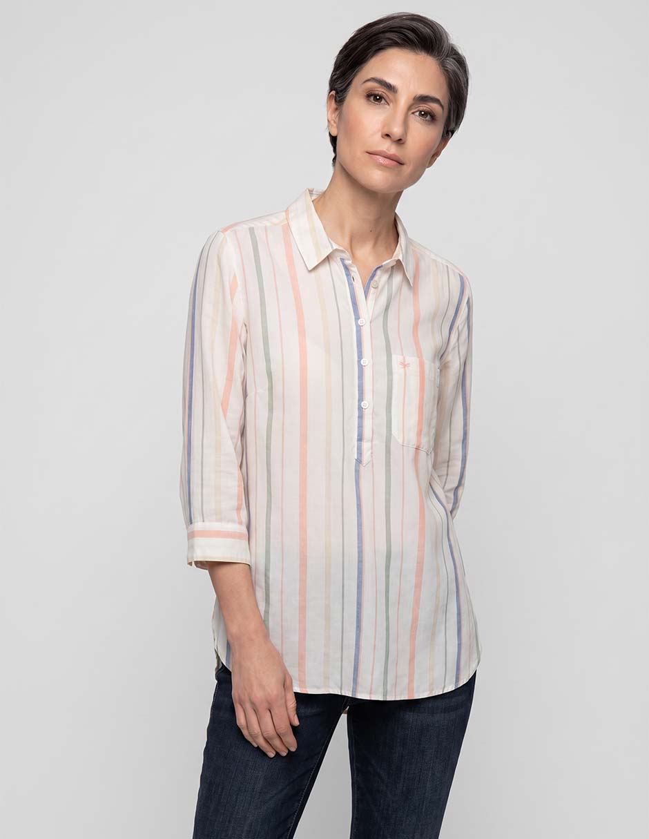 Blusa manga 3/4 tipo camisera para mujer Blusa manga 3/4 tipo camisera para mujer