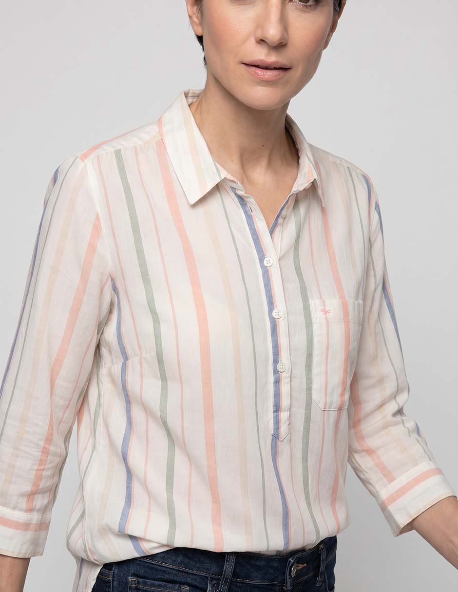 Blusa manga 3/4 tipo camisera para mujer 3