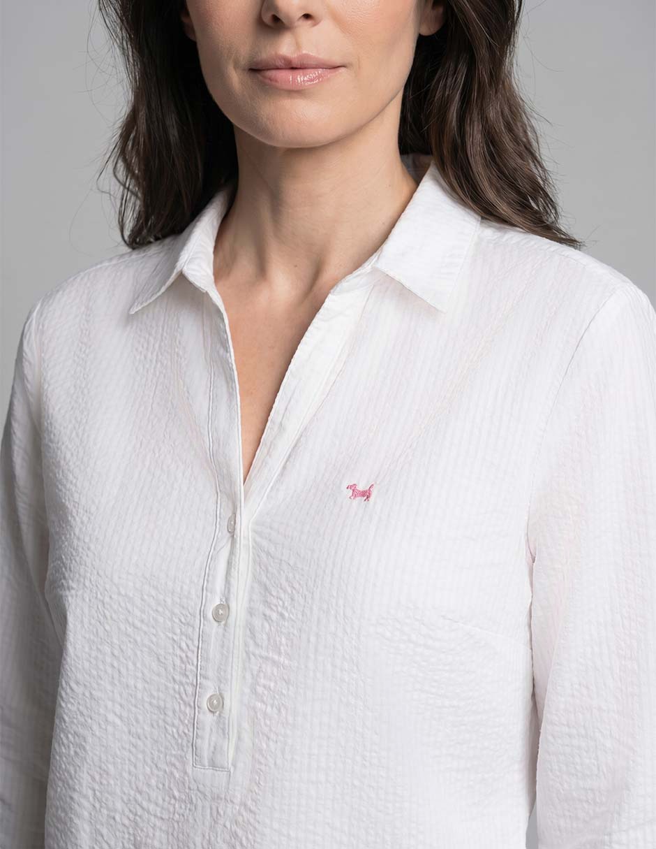 Blusa manga 3/4 tipo camisera para mujer 3