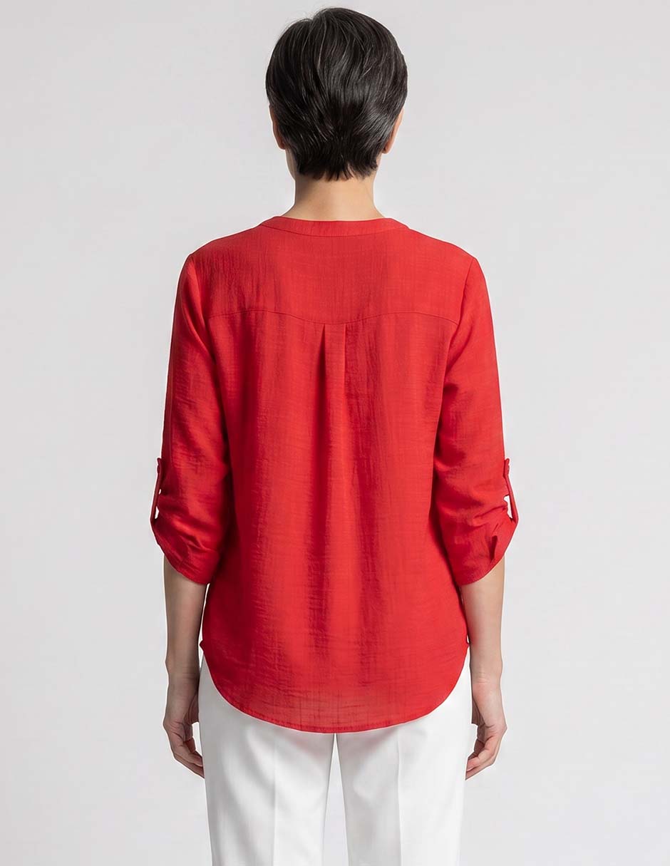 BLUSA FERRIONI M29200 3/4 CO, EG, ROJO