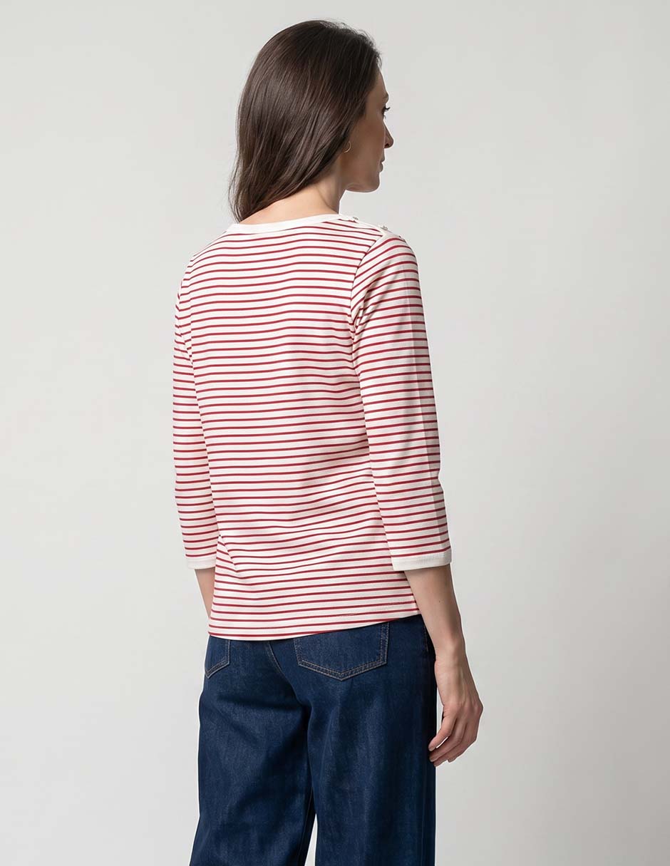 Playera manga 3/4 cuello redondo para mujer 2