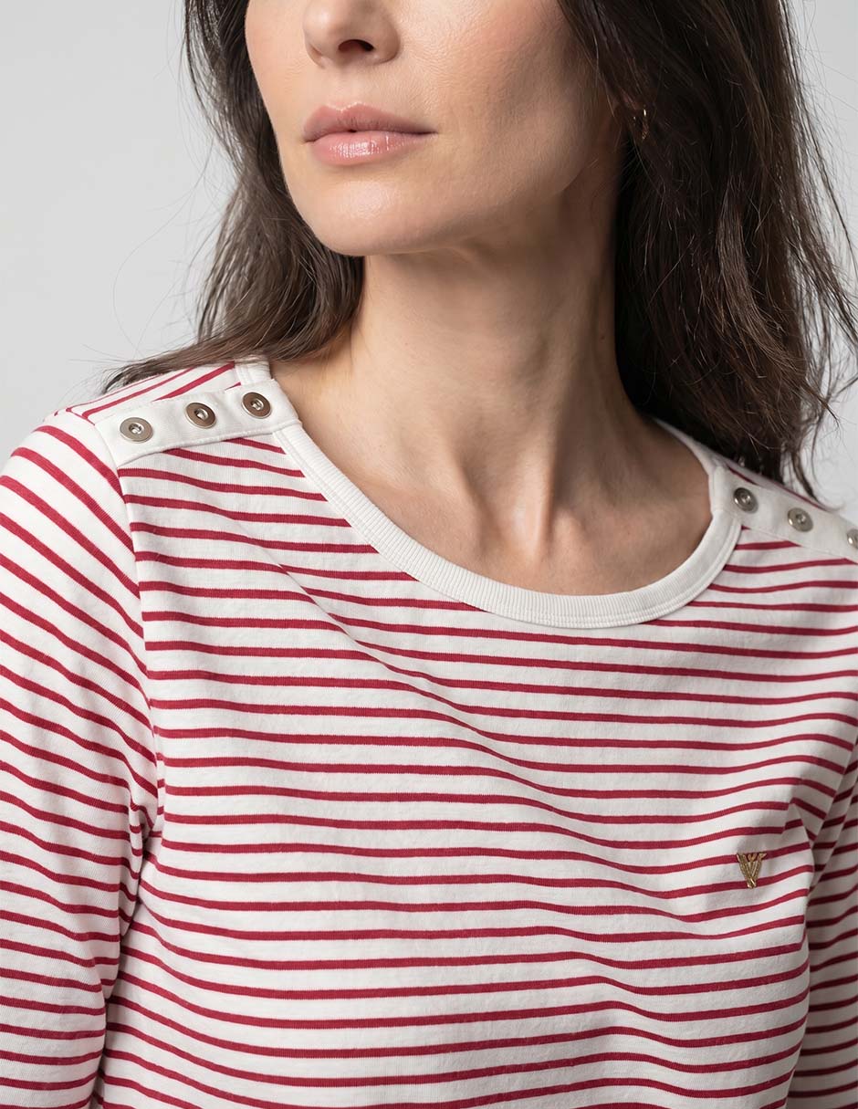 Playera manga 3/4 cuello redondo para mujer 3