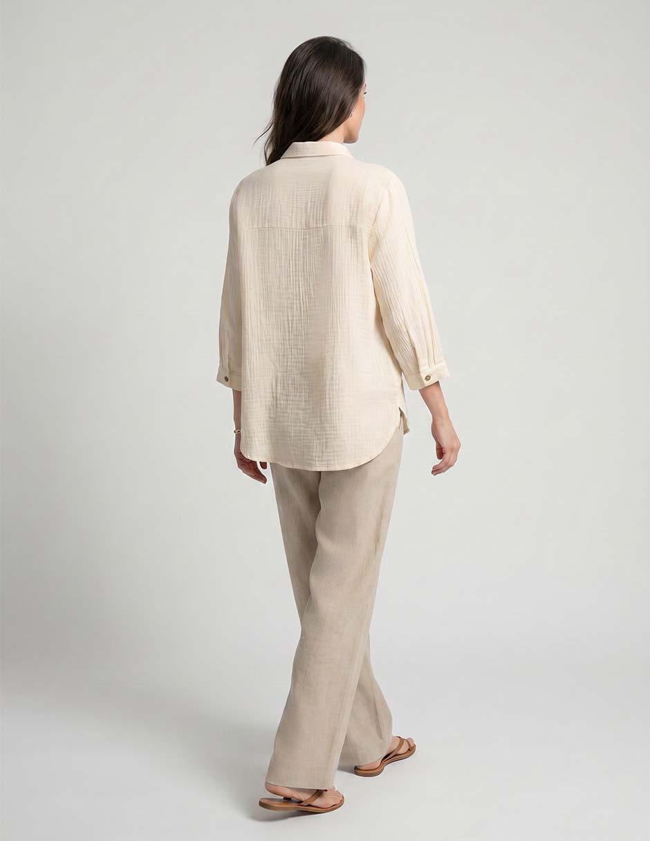 Blusa manga 3/4 tipo camisera para mujer 2