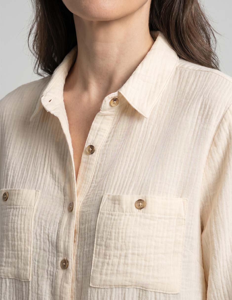 Blusa manga 3/4 tipo camisera para mujer 3