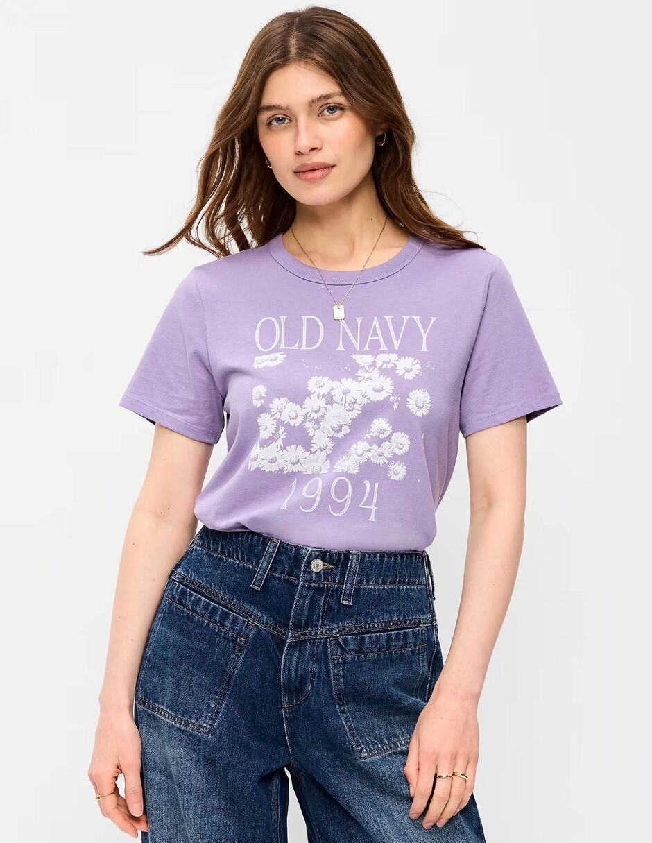 Playera manga corta cuello redondo para mujer