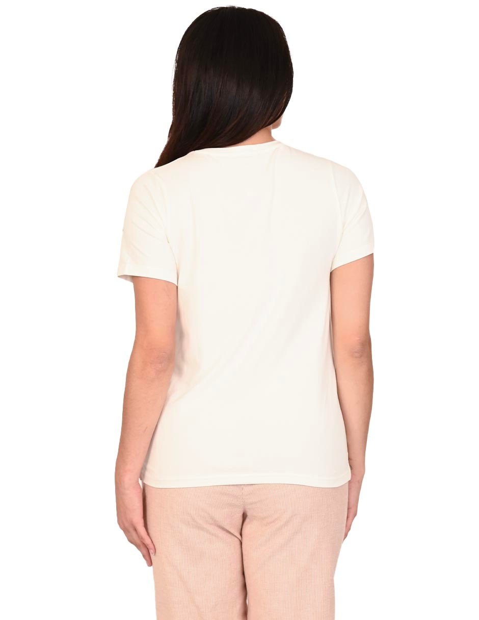 Playera manga corta Daphne cuello v para mujer 2